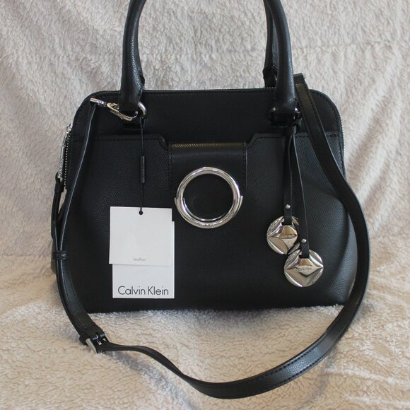 Calvin Klein Black Reese Top Handle Satchel - Picture 6 of 16